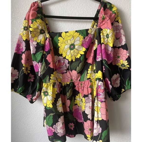 Johnny Was Women's Black Floral Print Paloma MARISOL Blouse, Size Large - Picture 4 of 6